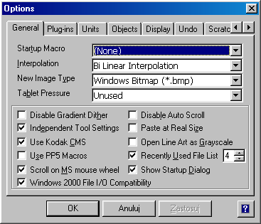 Options - General